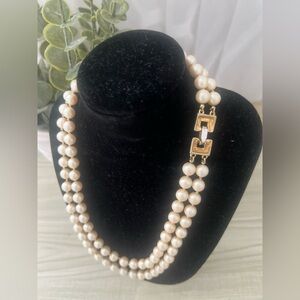 Monet Double Strand faux Pearl Necklace